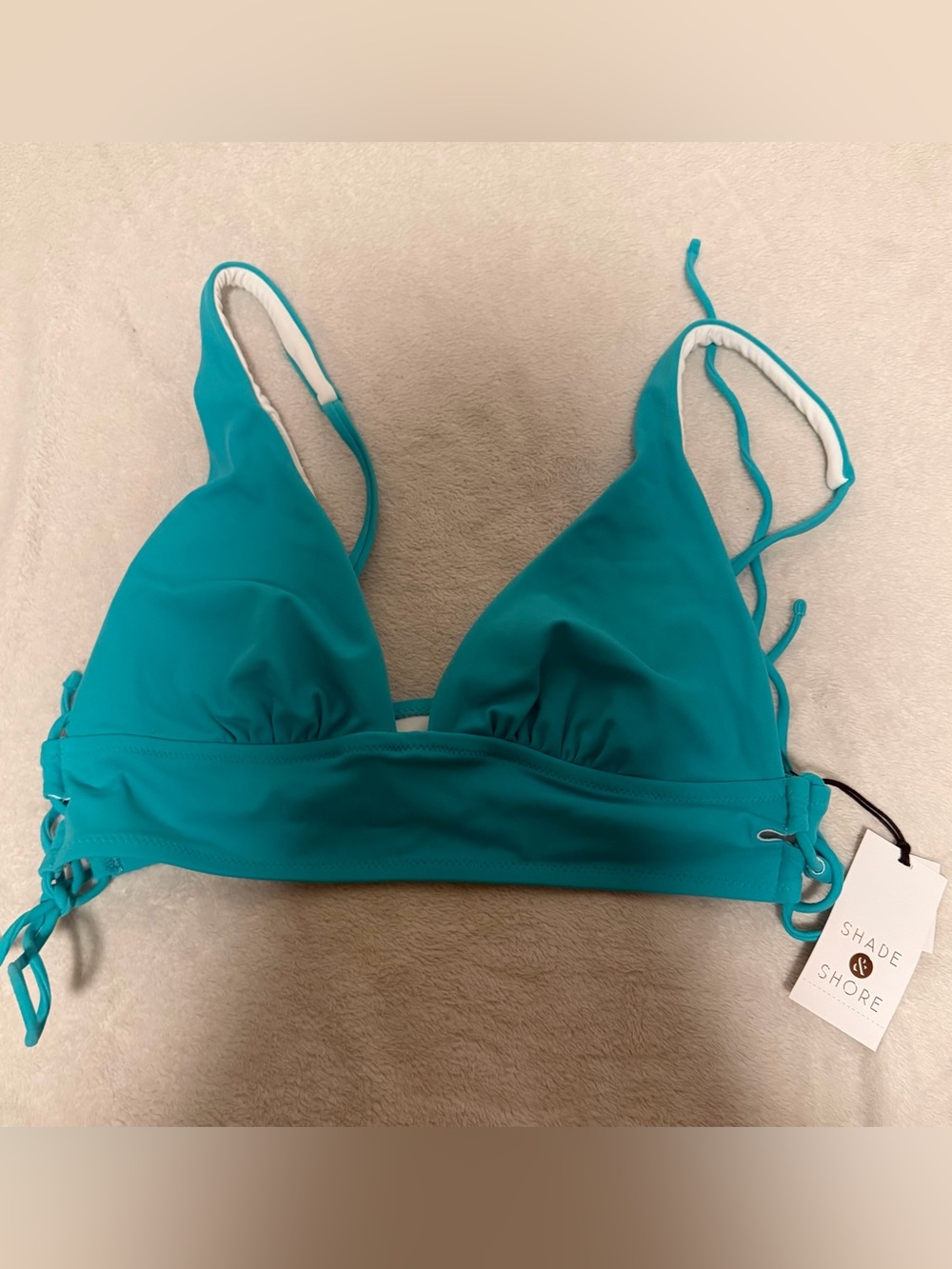 Shade & Shore Teal Triangle Bikini Top - Women's